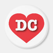 Aimant DC Red Heart - J'aime DC (Devant)