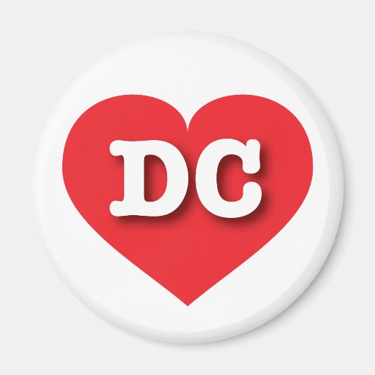 Aimant DC Red Heart - J'aime DC (Devant)
