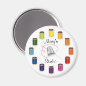 Aimant Dé à coudre, aiguille et fils (Recto/Verso)