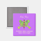 Aimant de annonce de naissance de papillon souveni (Recto/Verso)