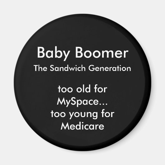 Aimant de baby-boomer - rond (Devant)
