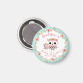 Aimant de Baby shower Boho Owl (Recto/Verso)