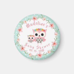 Aimant de Baby shower Boho Owl