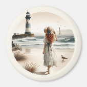 Aimant de balade au phare côtier (Devant)