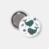 Aimant de baleine de Boho avec des accents de coqu (Recto/Verso)