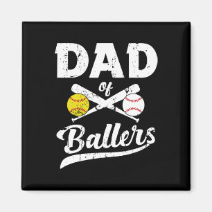 Aimant De Ballon Papa De Baseball Et Joueur De Softball P