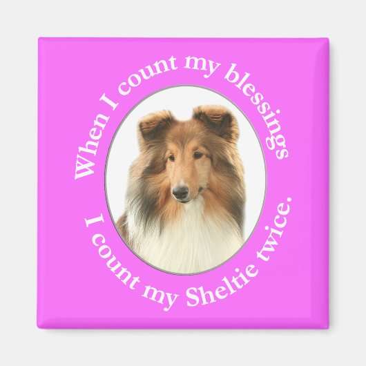 Aimant de Bénédiction de Sheltie (Devant)