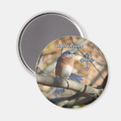 Aimant de Bénédiction des oiseaux bleus de l'Est. (Recto/Verso)