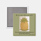 Aimant de bienvenue à l'ananas (Recto/Verso)