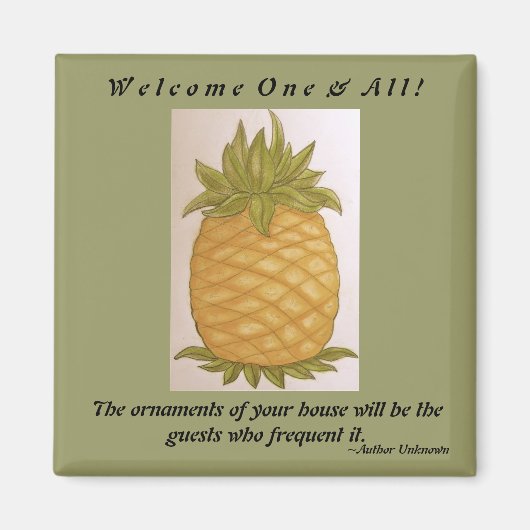 Aimant de bienvenue à l'ananas (Devant)