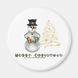 Aimant de bonhomme de neige d'or des parties