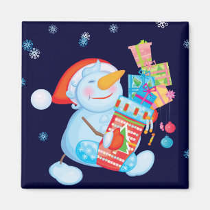 Aimant de bonhomme de neige pour des cadeaux