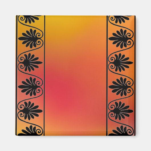 Aimant de bordure rouge et orange (Devant)