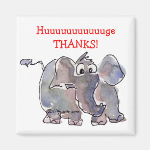 Aimant de cadeau de Merci d'éléphant de bande