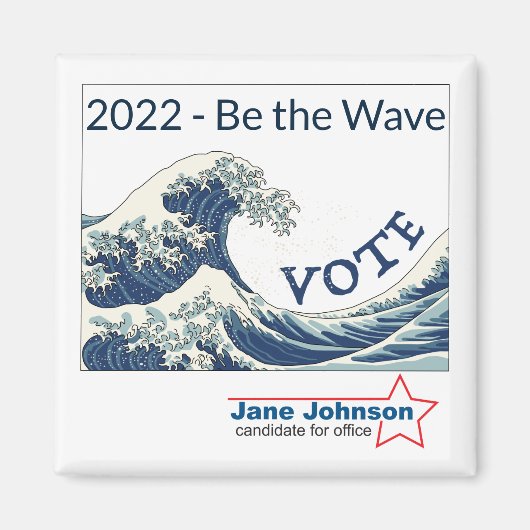 Aimant de campagne personnalisable 2024 Blue Wave (Devant)