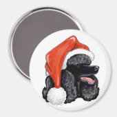 Aimant de caniche noir de Noël (Recto/Verso)