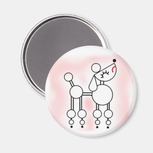 Aimant de caniche noisette (Recto/Verso)