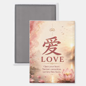 Aimant de caractère chinois Amour (愛) (Recto/Verso)
