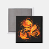 Aimant de Carré d'art Abstrait Fireball (Recto/Verso)