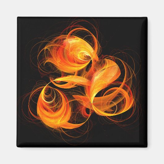 Aimant de Carré d'art Abstrait Fireball (Devant)