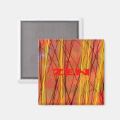 Aimant de carré en fil rouge zen (Recto/Verso)