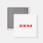 Aimant de carré rouge zen (Recto/Verso)