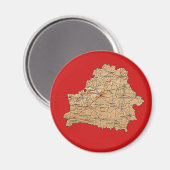 Aimant de carte de Biélorussie (Recto/Verso)