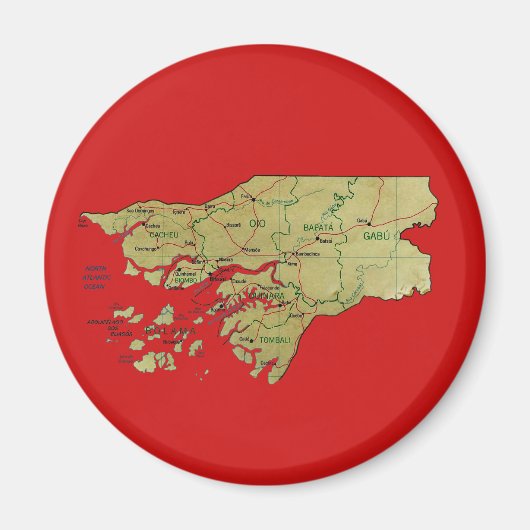Aimant de carte de Guinée-Bissau (Devant)