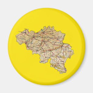 Aimant de carte de la Belgique