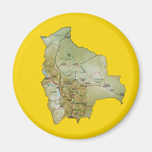 Aimant de carte de la Bolivie
