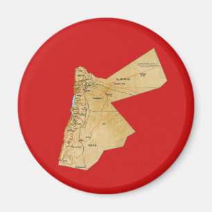 Aimant de carte de la Jordanie