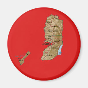 Aimant de carte de la Palestine