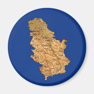 Aimant de carte de la Serbie