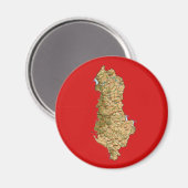 Aimant de carte de l'Albanie (Recto/Verso)