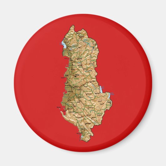 Aimant de carte de l'Albanie (Devant)