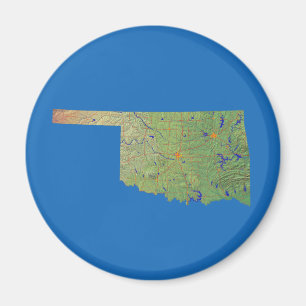 Aimant de carte de l'Oklahoma