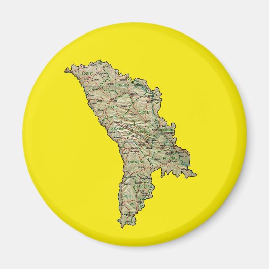 Aimant de carte de Moldavie (Devant)