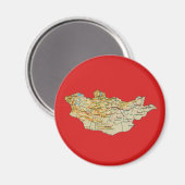 Aimant de carte de Mongolie (Recto/Verso)