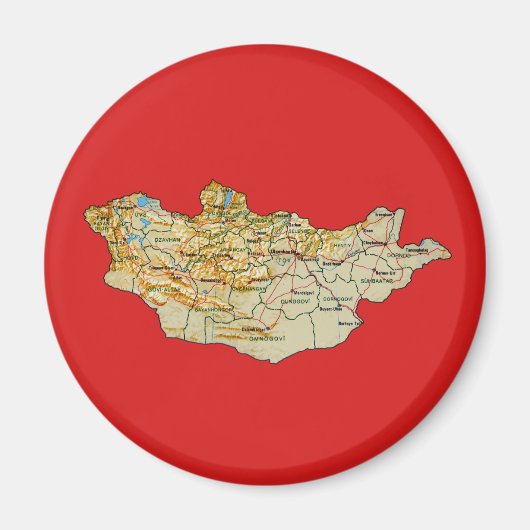 Aimant de carte de Mongolie (Devant)