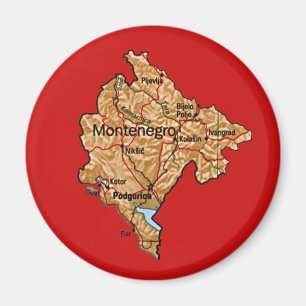 Aimant de carte de Monténégro