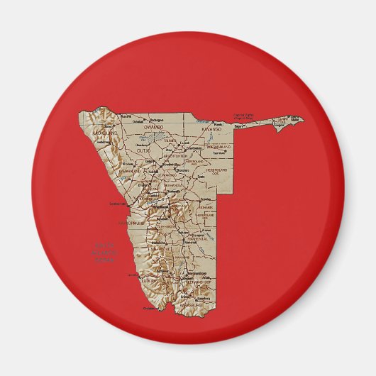 Aimant de carte de Namibie (Devant)