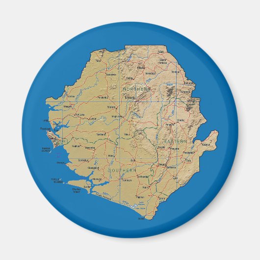 Aimant de carte de Sierra Leone (Devant)