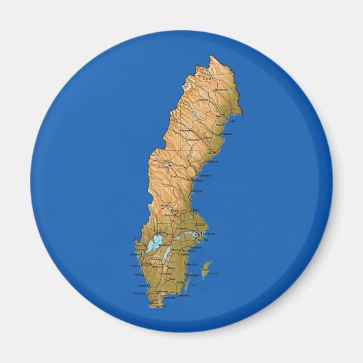 Aimant de carte de Suède (Devant)