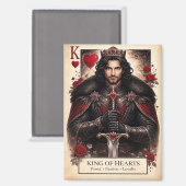 Aimant de carte de tarot gothique Roi de cœur (Recto/Verso)