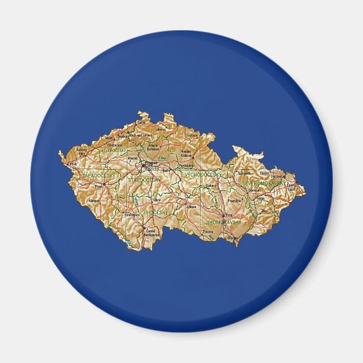 Aimant de carte de Tchéquie (Devant)