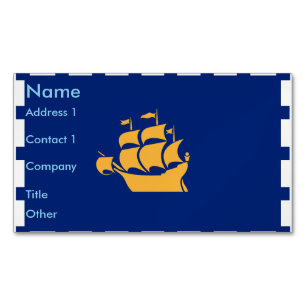 Aimant de carte de visite avec drapeau de la ville