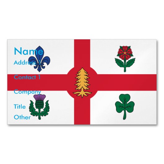 Aimant de carte de visite avec drapeau de Montréal (devant)