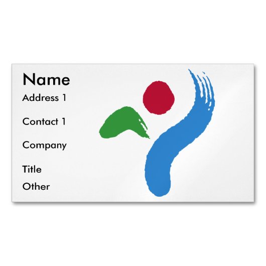 Aimant de carte de visite avec le drapeau de Séoul (devant)