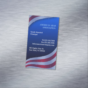 Aimant de carte de visite du drapeau américain pat