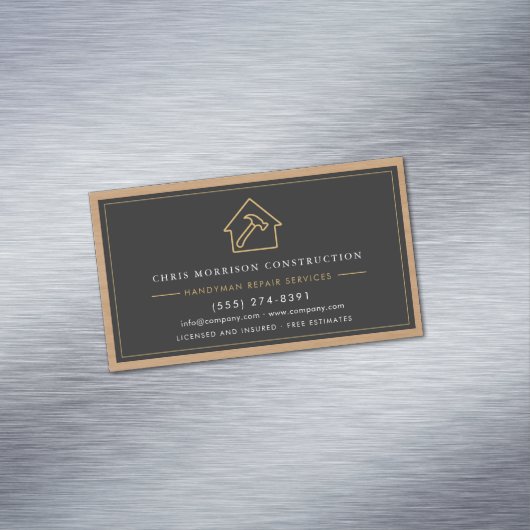 Aimant de carte de visite en bois QR Code Construc (In Situ)